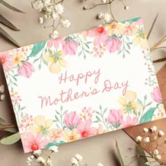 Pink Floral Mother's Day Card