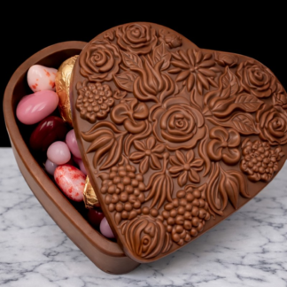 Milk Chocolate Floral Heart Box