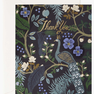 Peacock Thank You Card