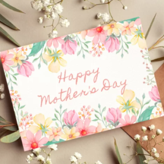 Pink Floral Mother's Day Card